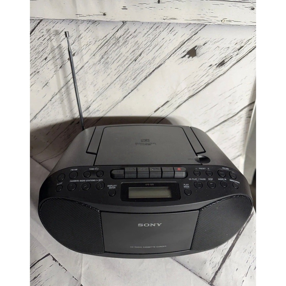 Sony CFD-S70 Portable CD Cassette Player AM/FM Radio Boombox Bluetooth TESTED